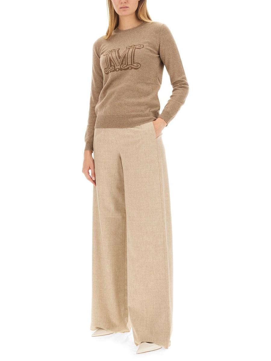 MAX MARA PANTALONE LUNGO VENAS IN LANA