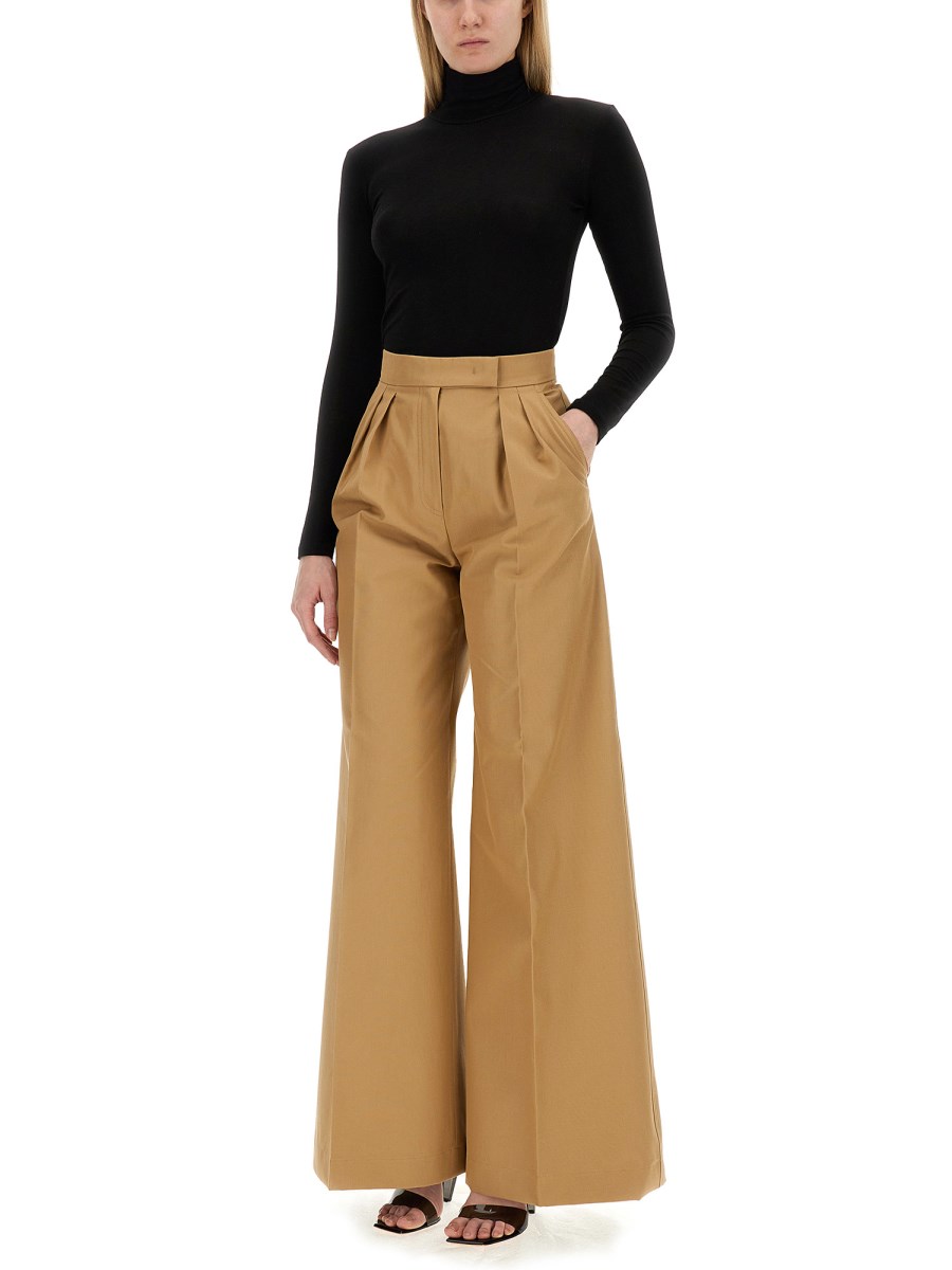 MAX MARA PANTALONE WIDE LEG IN COTONE