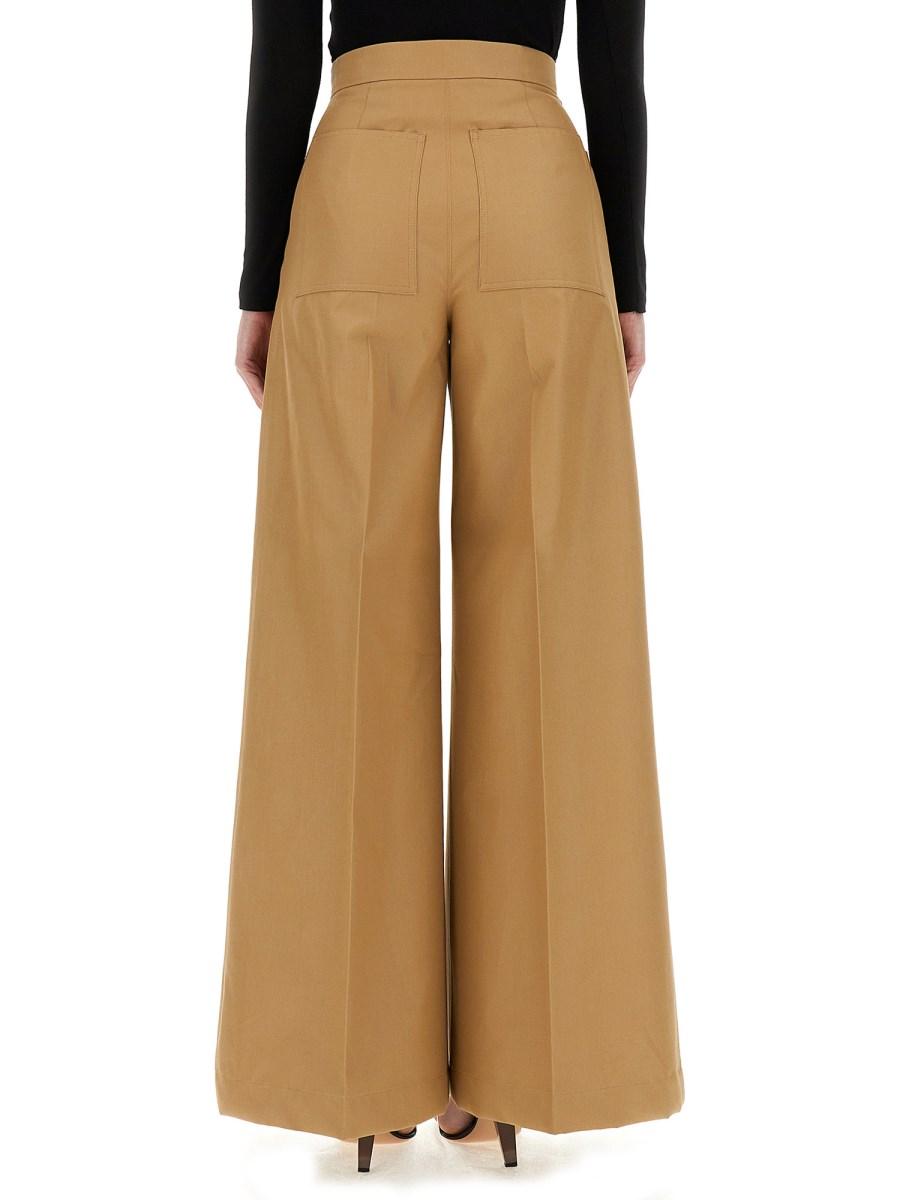 MAX MARA PANTALONE WIDE LEG IN COTONE