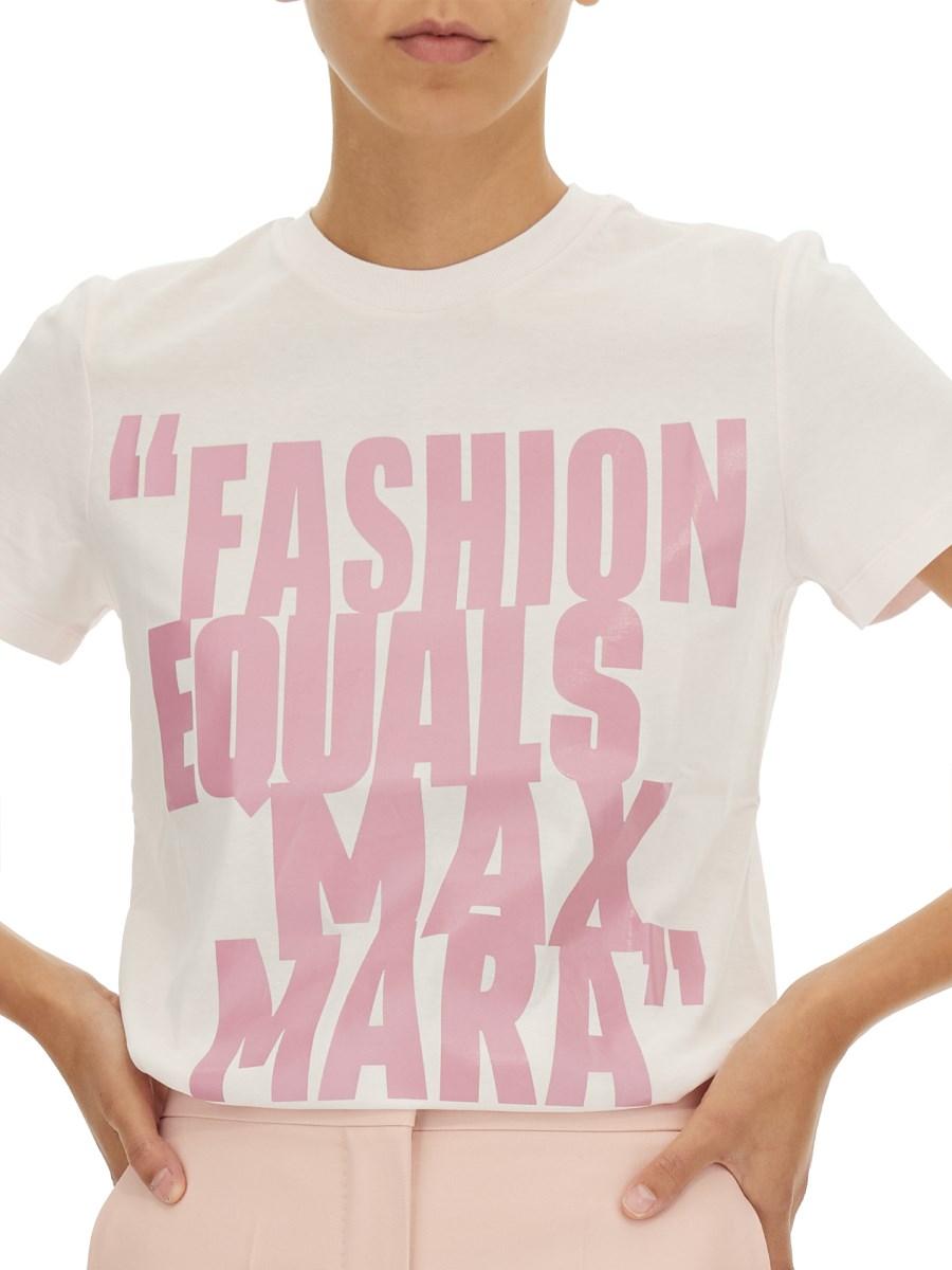 MAX MARA T-SHIRT FASHION EQUALS IN COTONE
