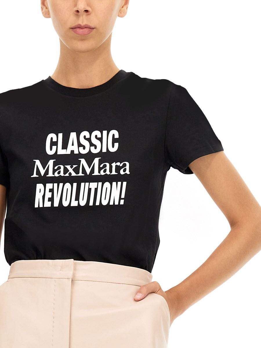MAX MARA T-SHIRT GERARD IN COTONE CON STAMPA LOGO