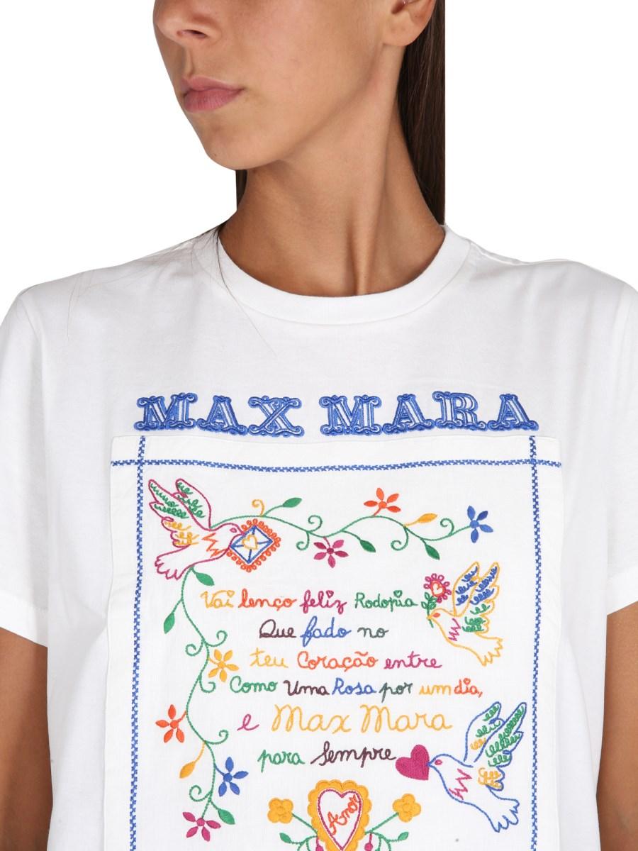 MAX MARA T-SHIRT IN COTONE CON RICAMO