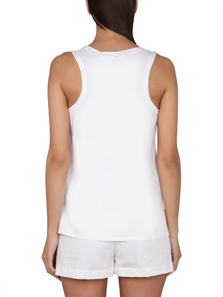 MAX MARA TOP IN COTONE CON RICAMO LOGO