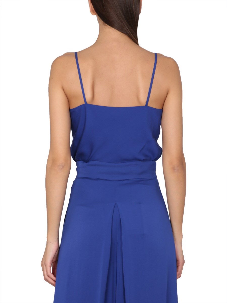 MAX MARA TOP TUXEDO IN CHARMEUSE DI SETA