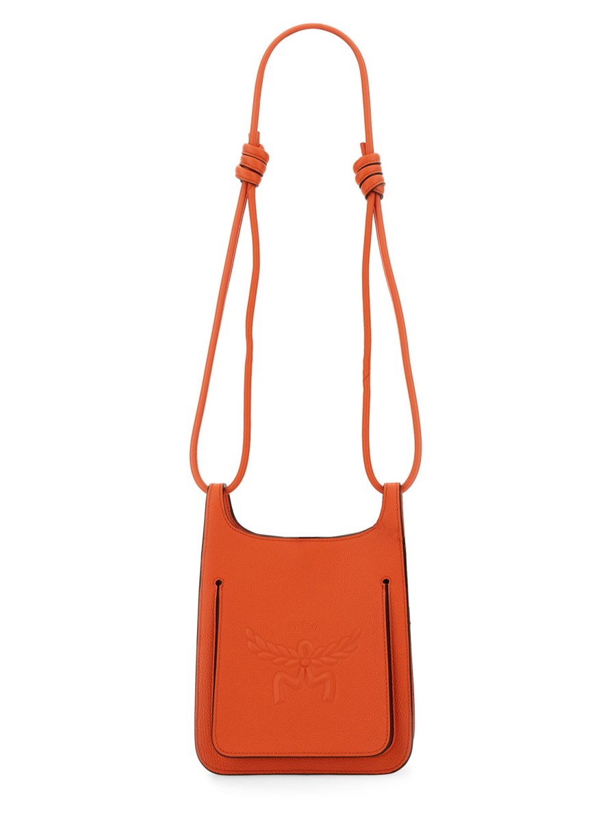 MCM BORSA HOBO "HIMMEL" IN PELLE CON LOGO IN RILIEVO