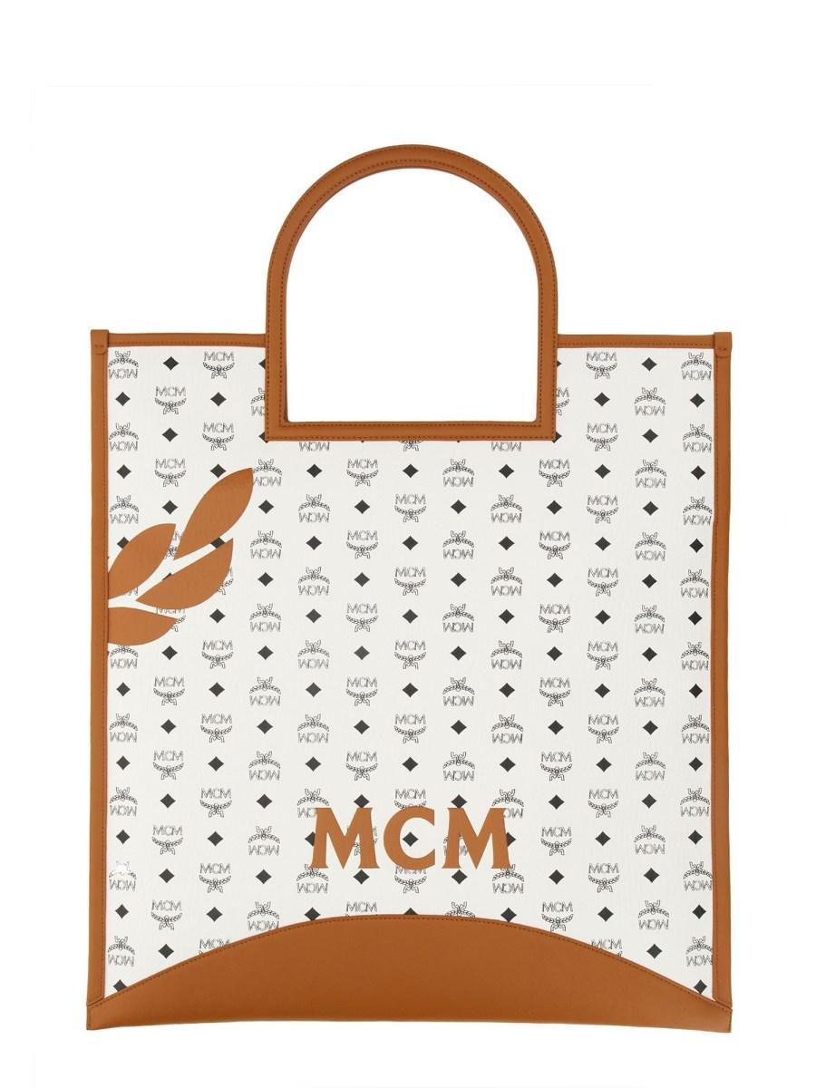 MCM BORSA TOTE FOLD "AREN" XL IN MEGA LAUREL VISETOS