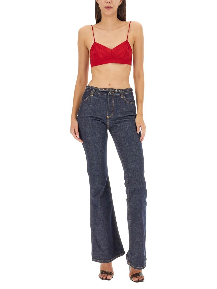 PHILOSOPHY DI LORENZO SERAFINI MICRO TOP IN TULLE STRETCH