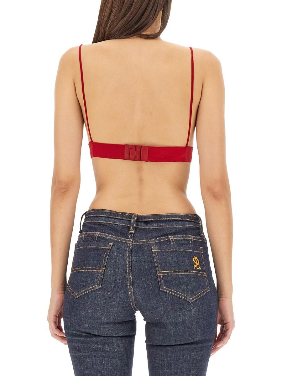 PHILOSOPHY DI LORENZO SERAFINI MICRO TOP IN TULLE STRETCH