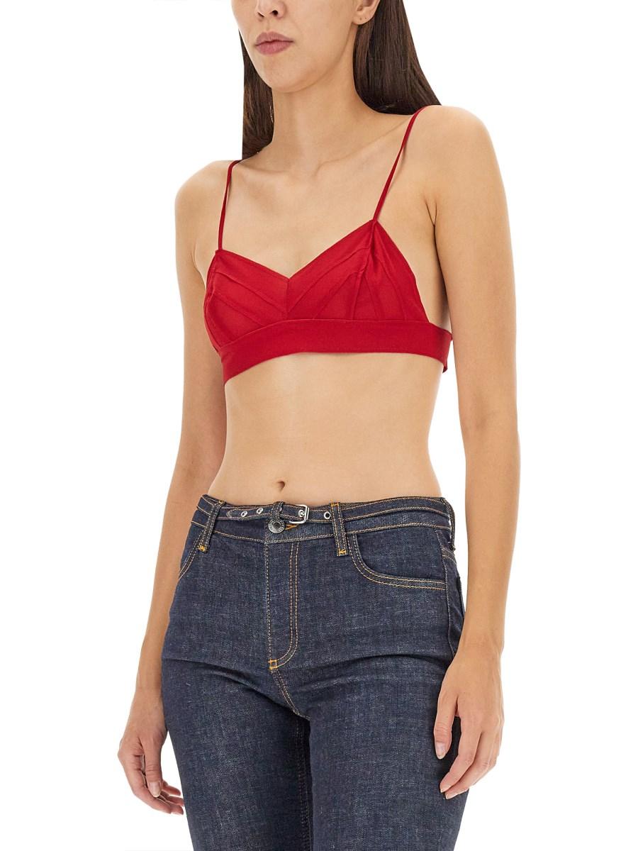 PHILOSOPHY DI LORENZO SERAFINI MICRO TOP IN TULLE STRETCH