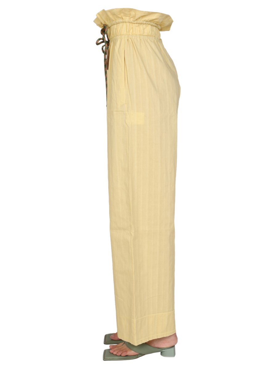 MIISTA PANTALONE WIDE LEG IN COTONE