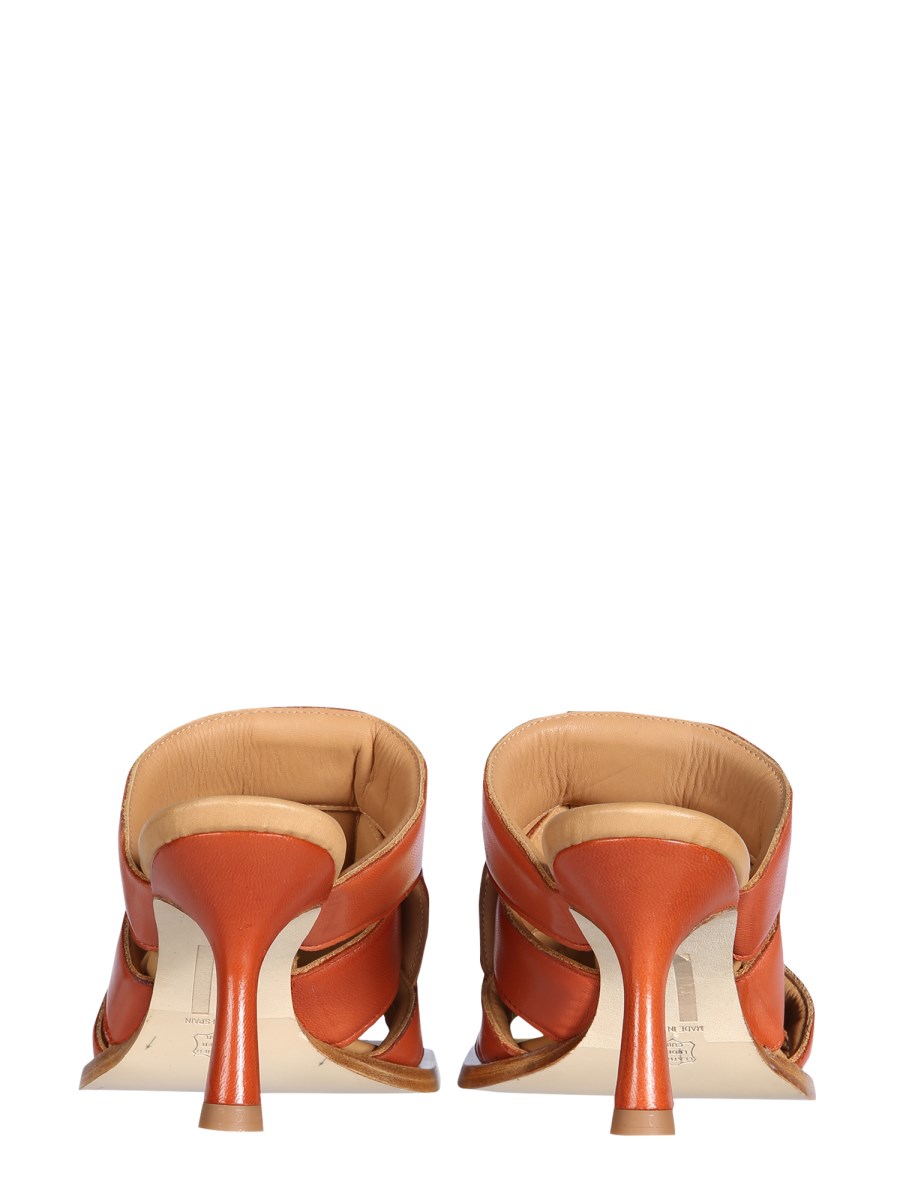 MIISTA SANDALO MULE MAYTE BRICK IN PELLE