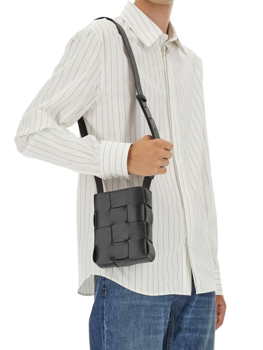 BOTTEGA VENETA MINI BORSA CASSETTE CROSS-BODY IN PELLE MOTIVO INTRECCIATO