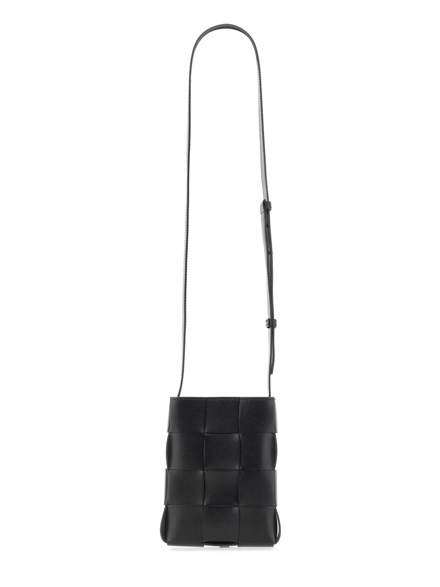 BOTTEGA VENETA MINI BORSA CASSETTE CROSS-BODY IN PELLE MOTIVO INTRECCIATO