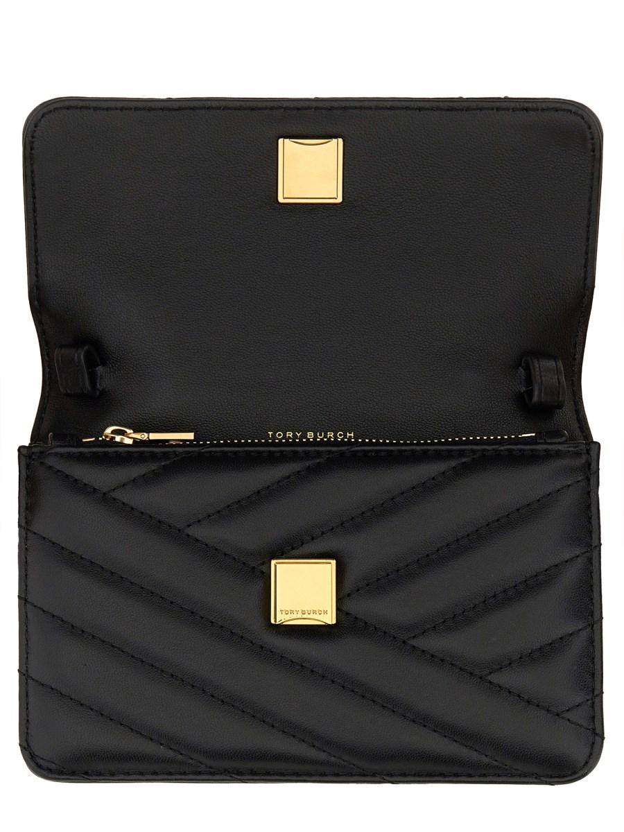 TORY BURCH MINI PORTAFOGLIO CON CATENA E MANICO SUPERIORE "KIRA" IN PELLE CHEVRON