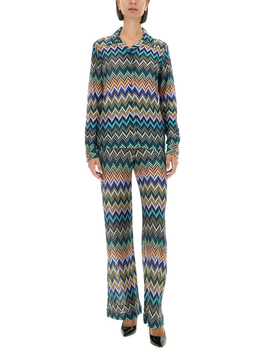 MISSONI CAMICIA TAGLIO BOWLING IN VISCOSA ZIG ZAG