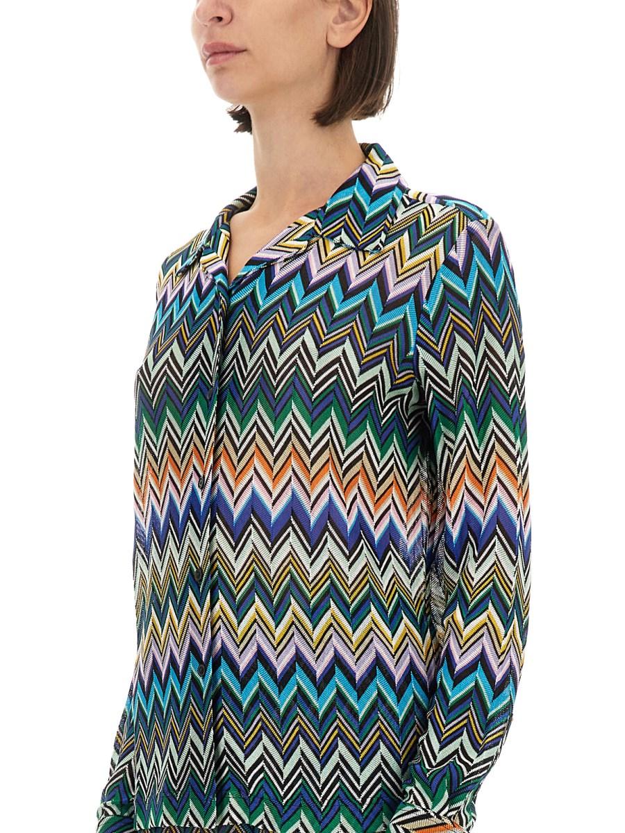 MISSONI CAMICIA TAGLIO BOWLING IN VISCOSA ZIG ZAG