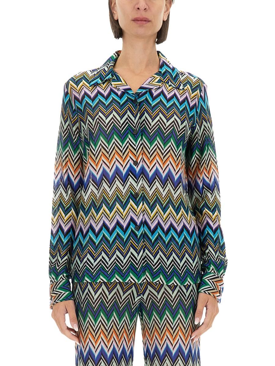 MISSONI CAMICIA TAGLIO BOWLING IN VISCOSA ZIG ZAG