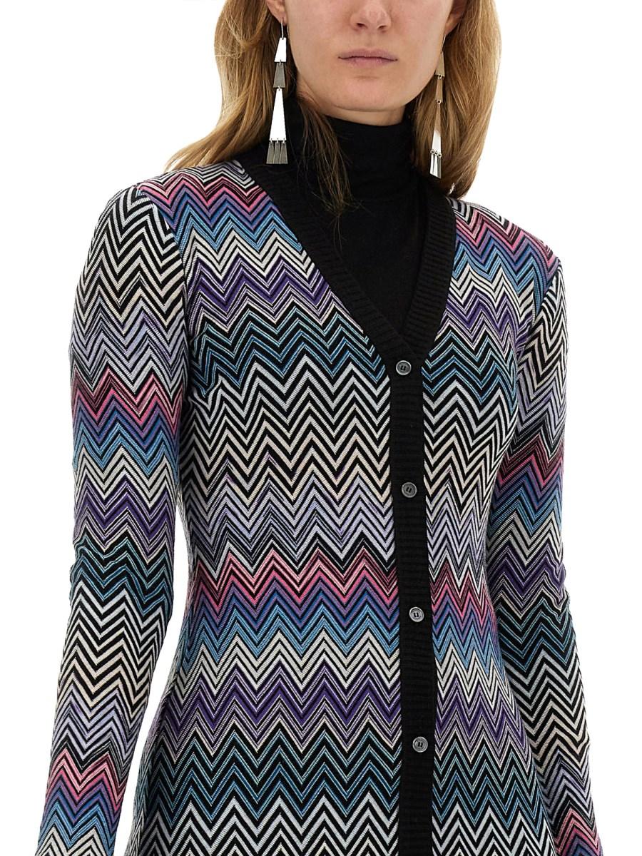 MISSONI CARDIGAN LUNGO IN LANA ZIG ZAG