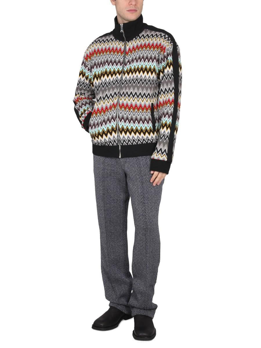 MISSONI FELPA CON ZIP IN COTONE