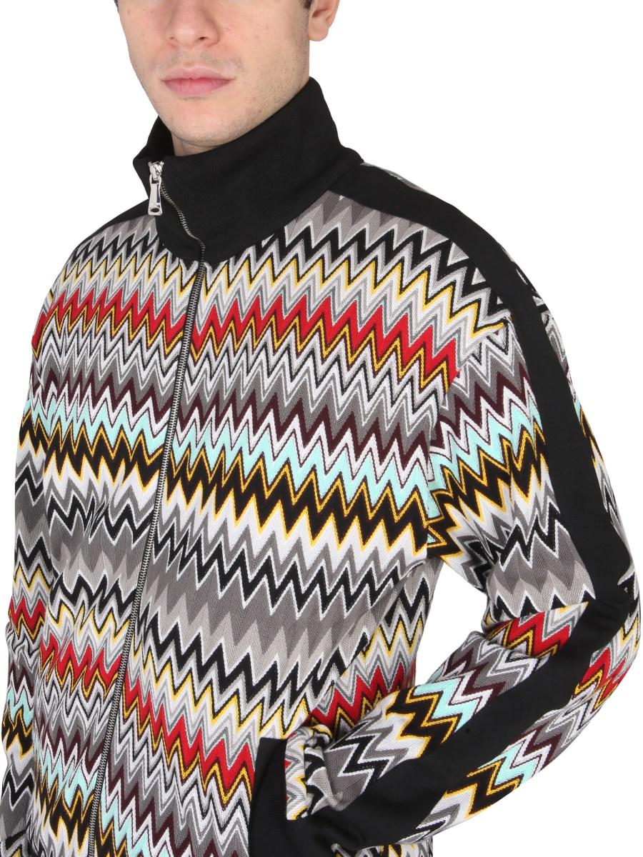 MISSONI FELPA CON ZIP IN COTONE