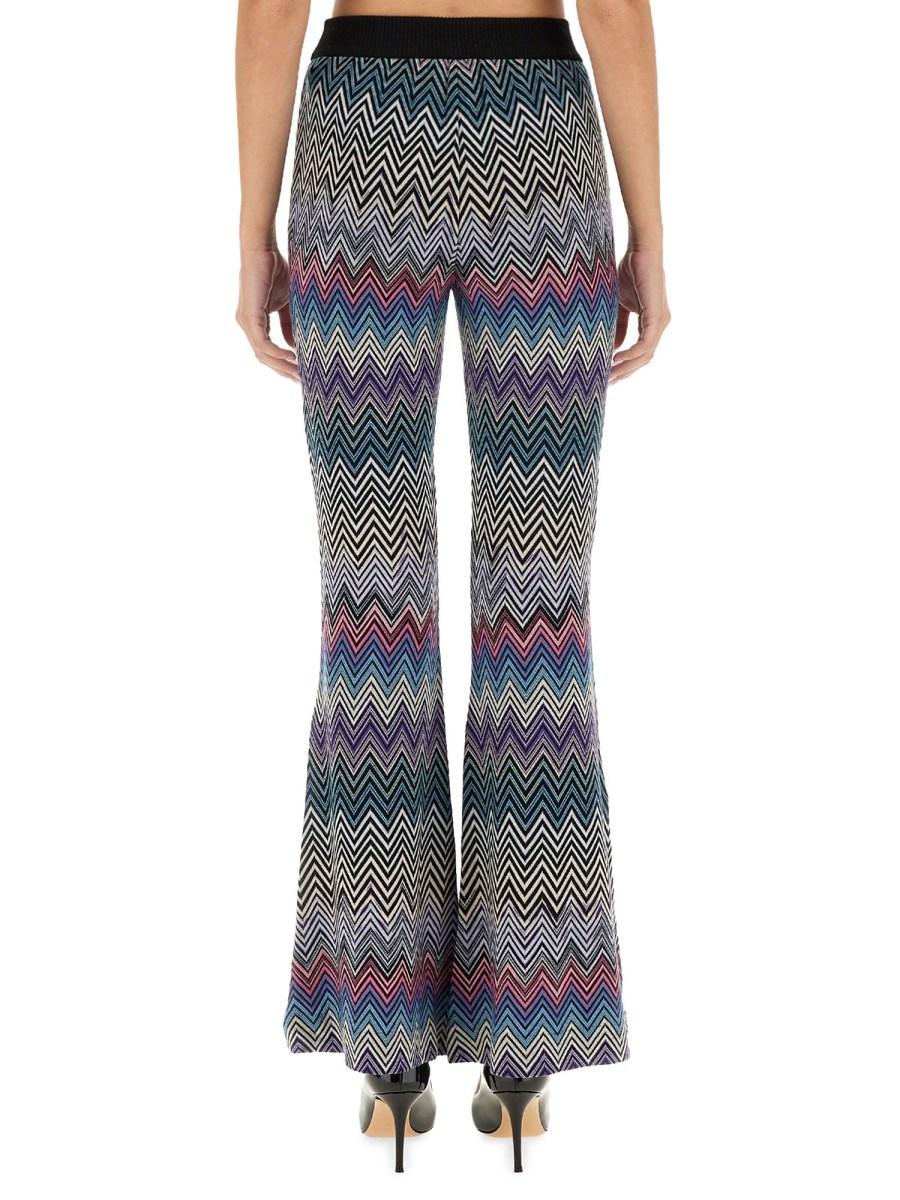 MISSONI PANTALONE FLARE ZIG-ZAG IN LANA