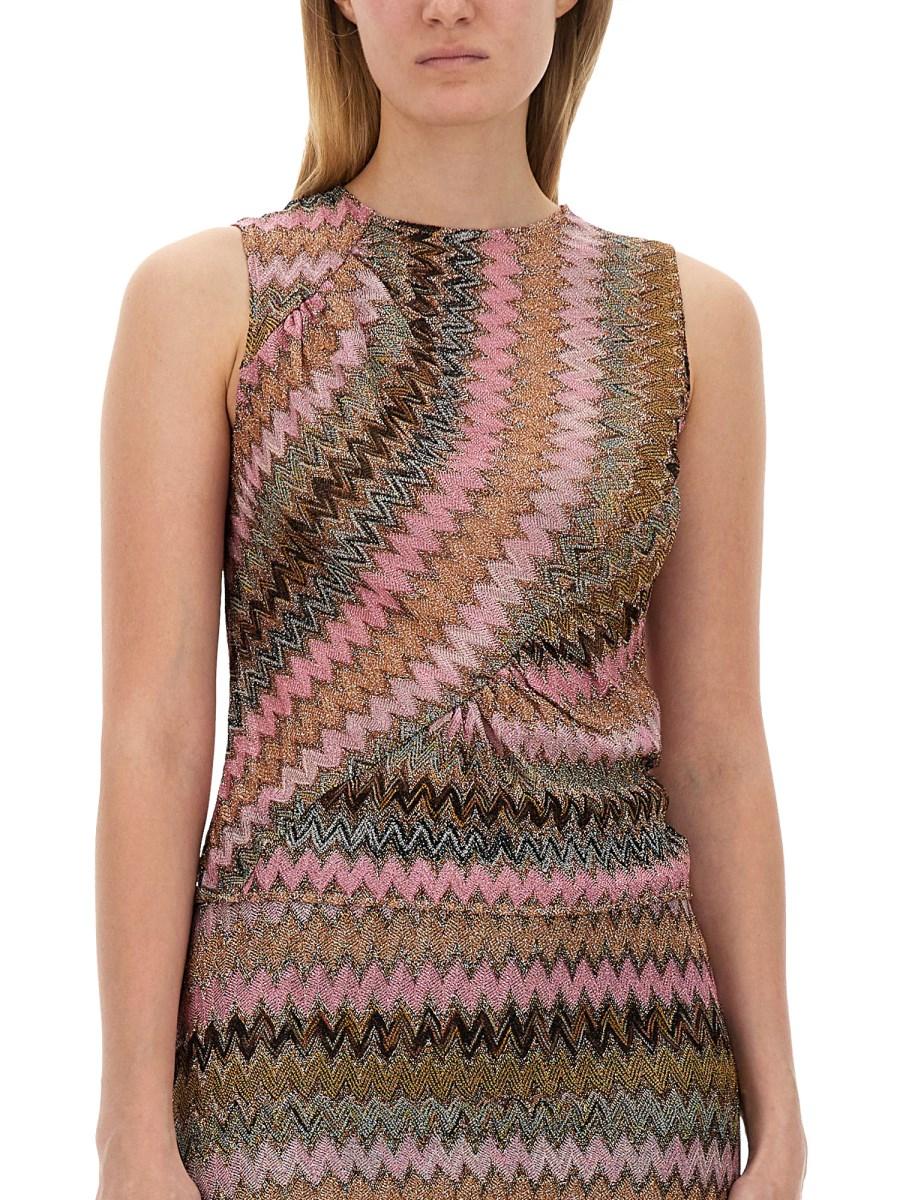 MISSONI TOP LAMINE IN MISTO VISCOSA
