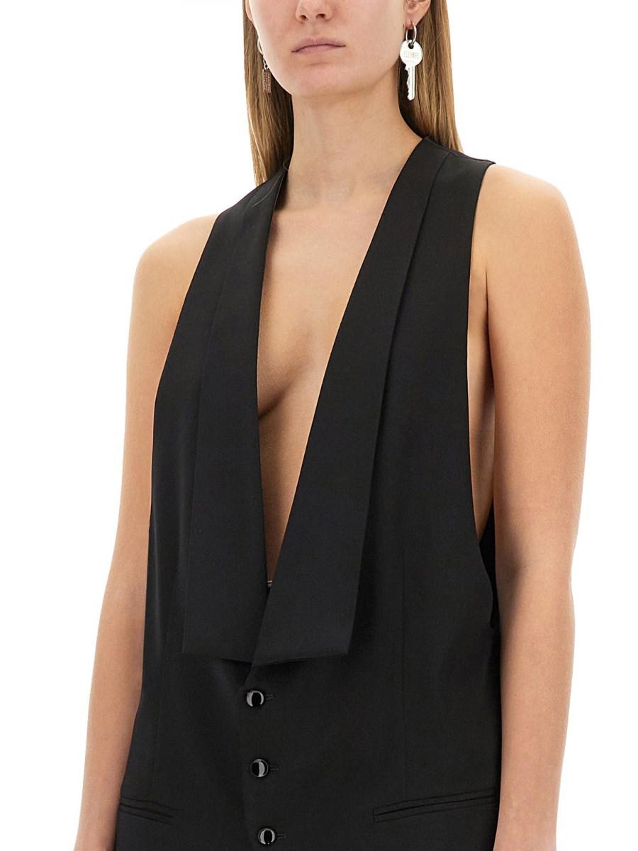 MM6 MAISON MARGIELA GILET MONOPETTO IN TWILL