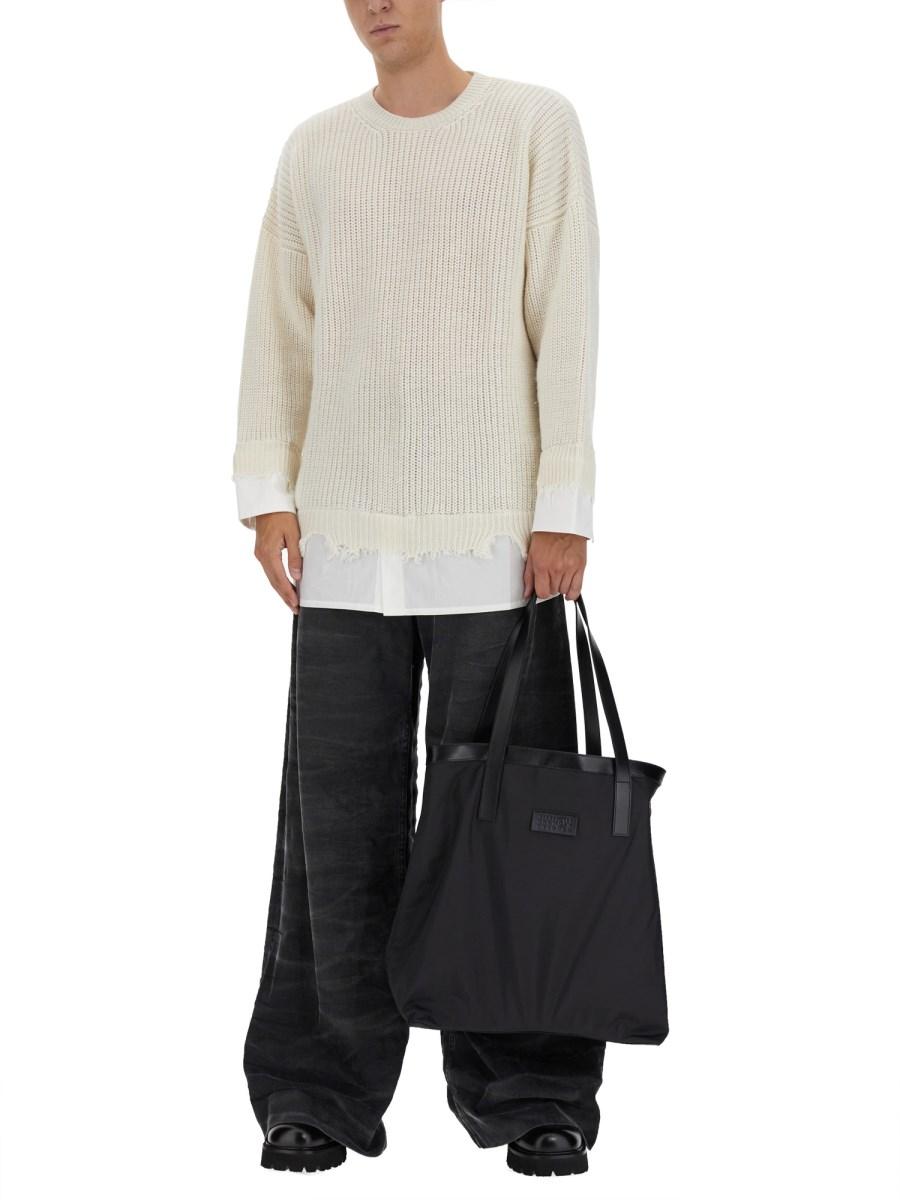 MM6 MAISON MARGIELA MAGLIA CON FONDO CAMICIA