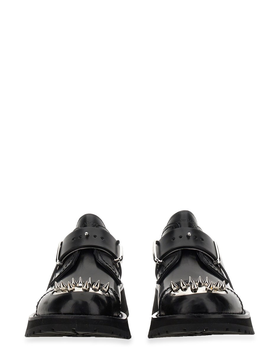 ALEXANDER McQUEEN MOCASSINO DERBY IN PELLE CON BORCHIE