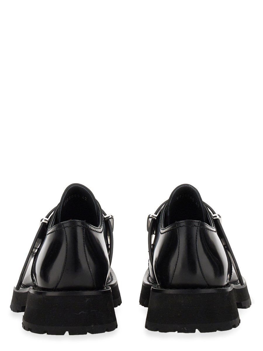 ALEXANDER McQUEEN MOCASSINO DERBY IN PELLE CON BORCHIE