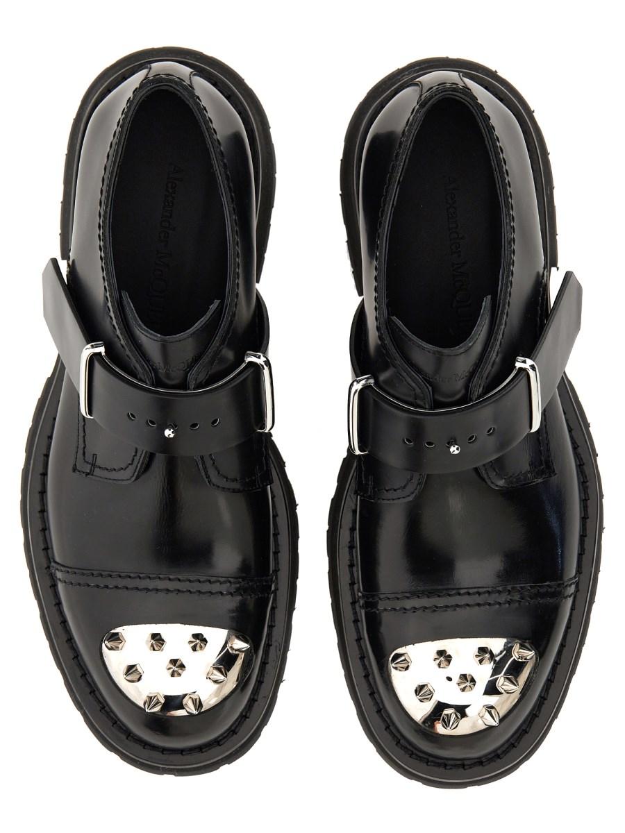 ALEXANDER McQUEEN MOCASSINO DERBY IN PELLE CON BORCHIE