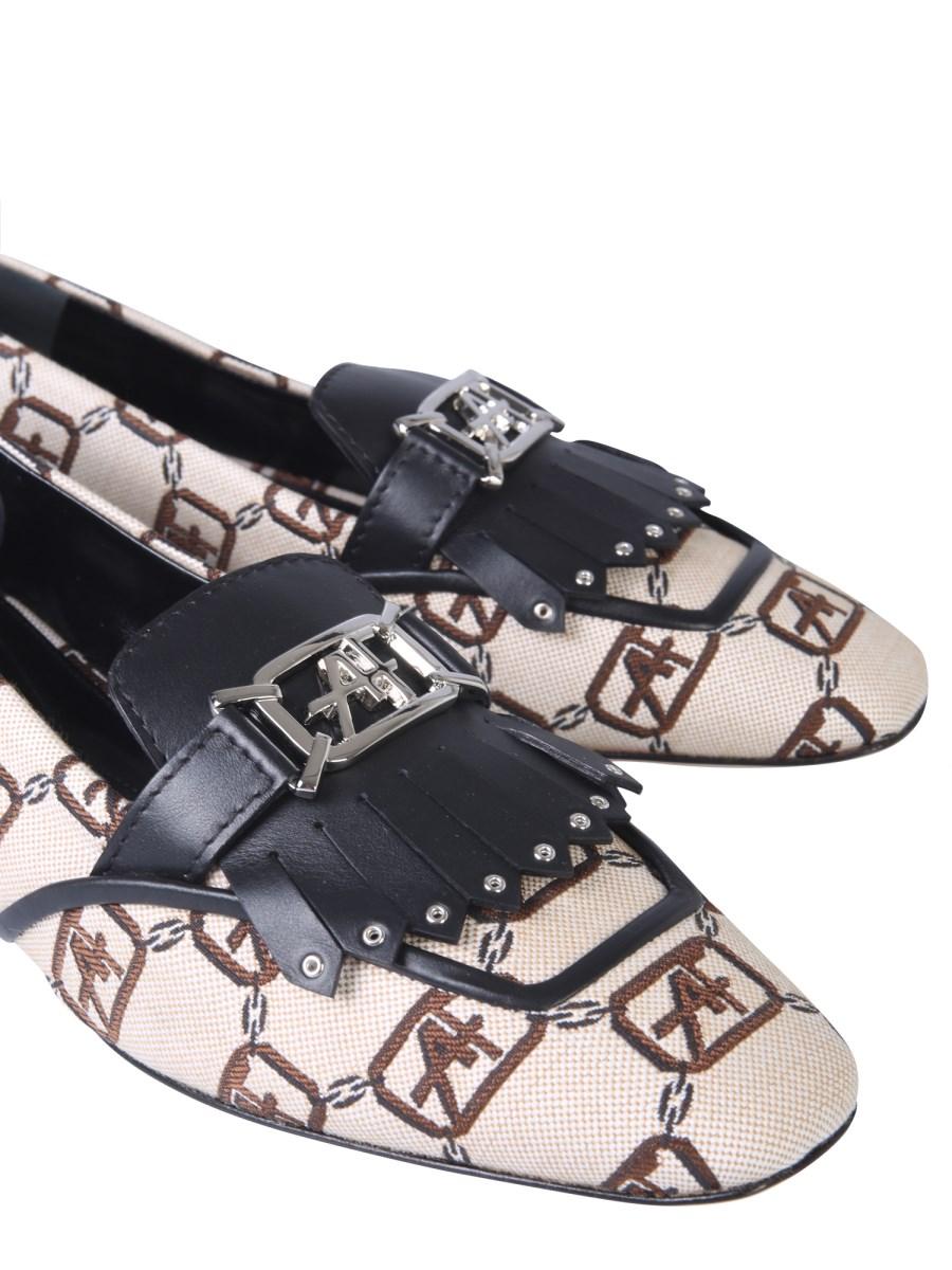 ALBERTA FERRETTI MOCASSINO LOGATO IN TELA DI COTONE