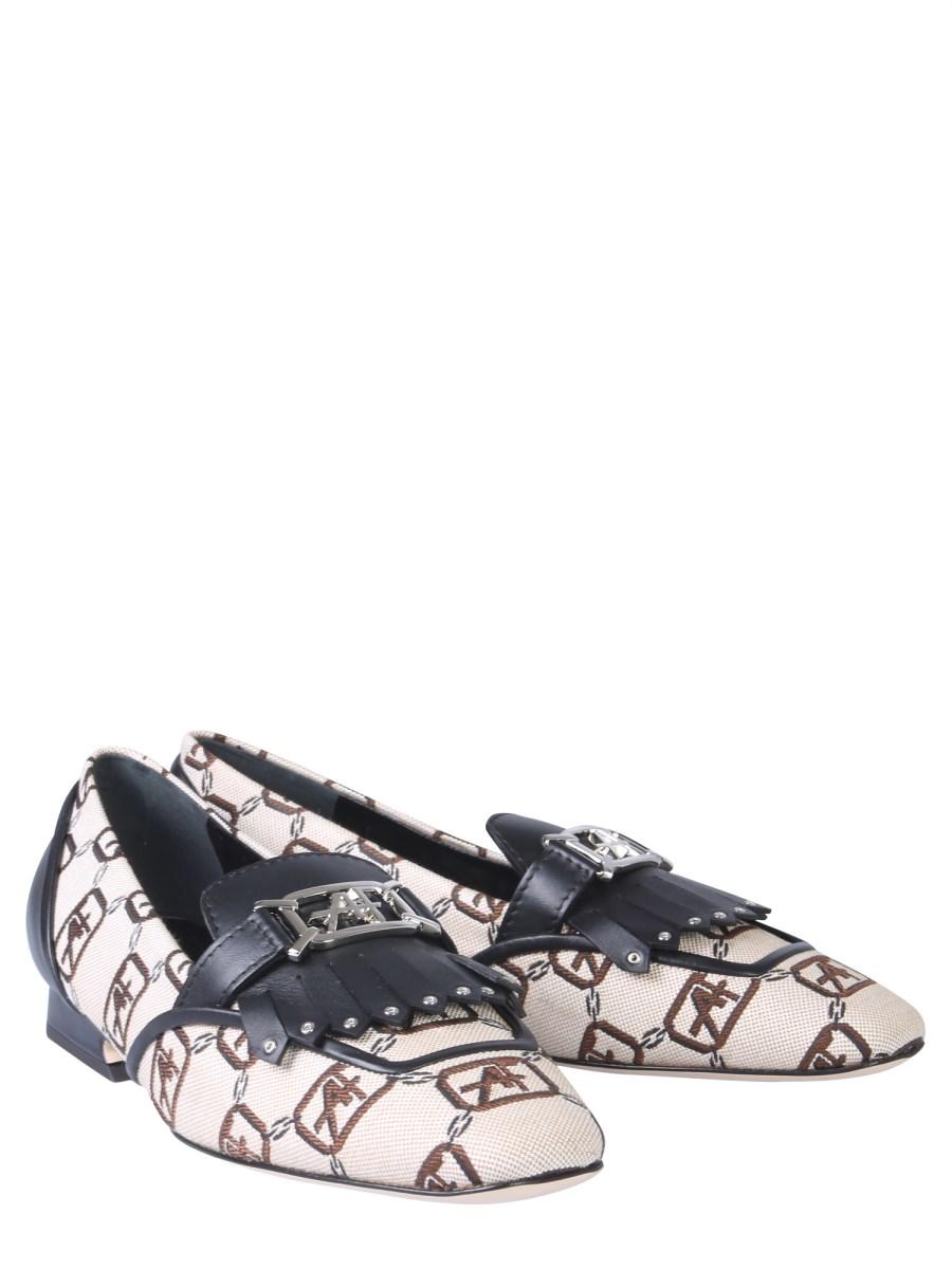 ALBERTA FERRETTI MOCASSINO LOGATO IN TELA DI COTONE