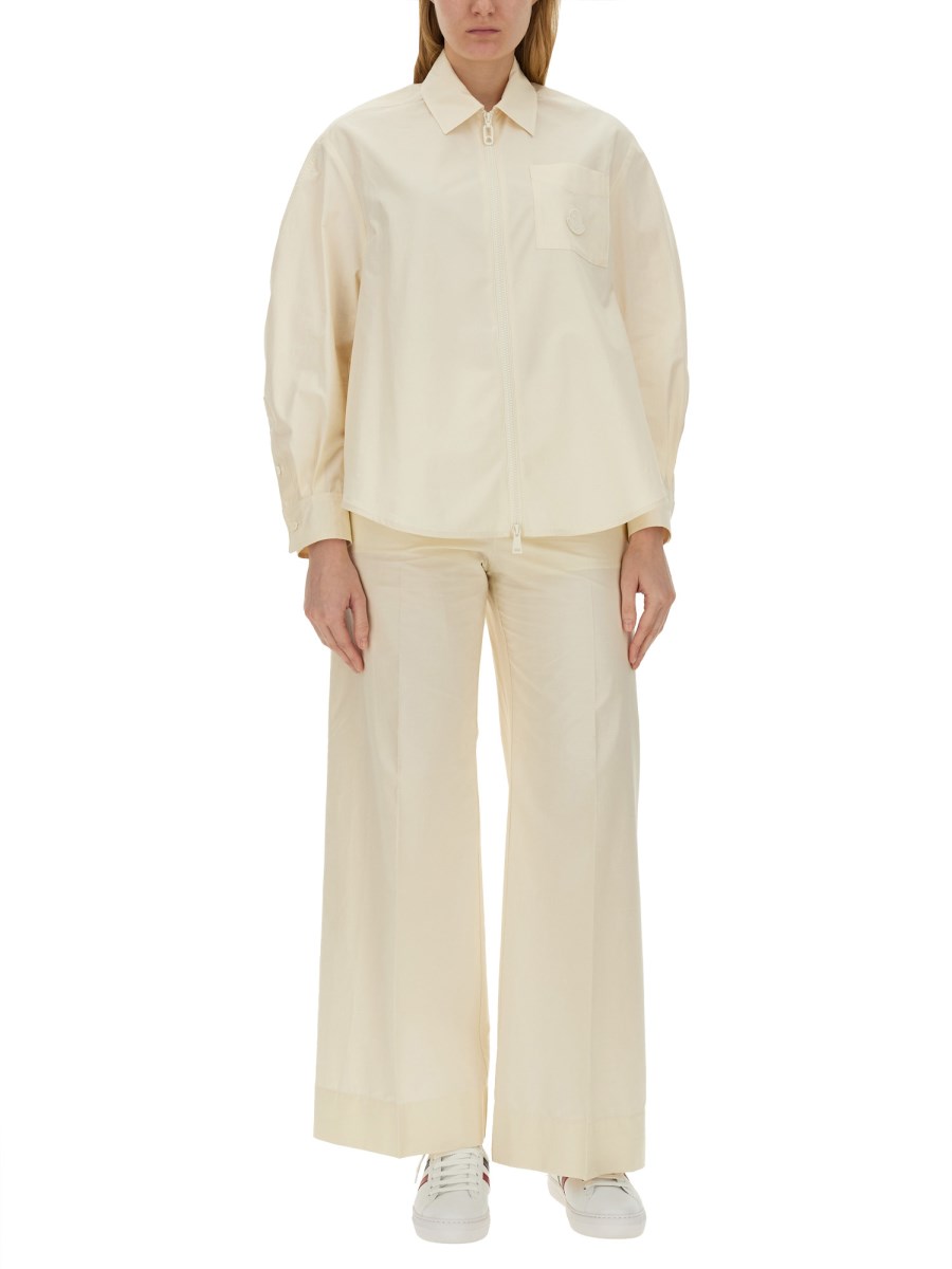 MONCLER CAMICIA IN POPELINE CON ZIP