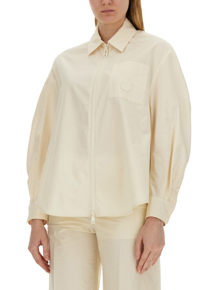 MONCLER CAMICIA IN POPELINE CON ZIP