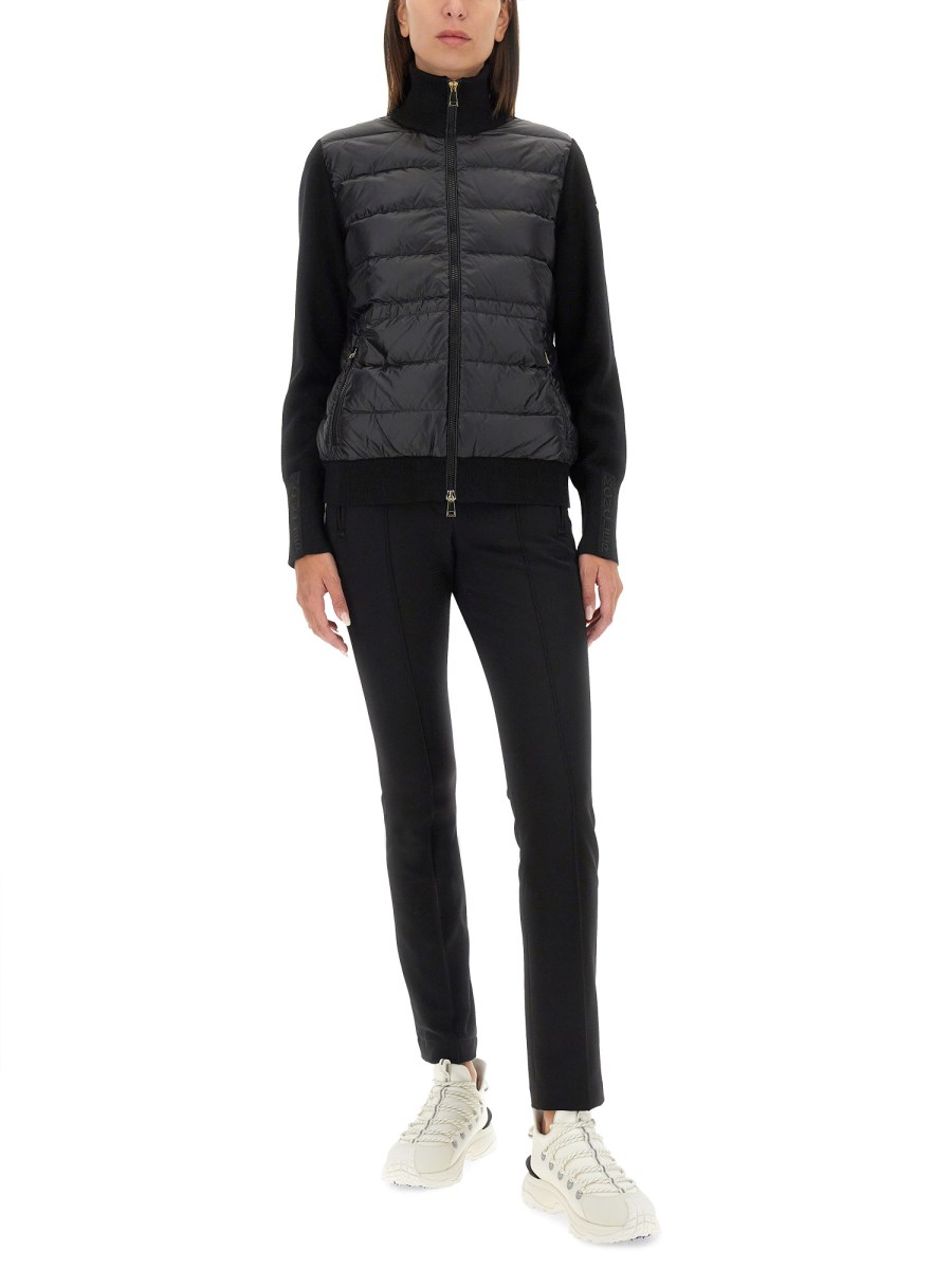 MONCLER CARDIGAN IN NYLON CON LOGO