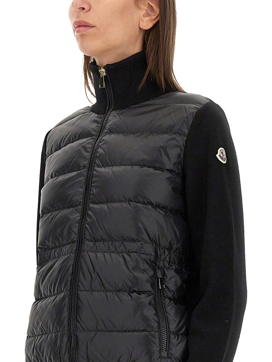 MONCLER CARDIGAN IN NYLON CON LOGO