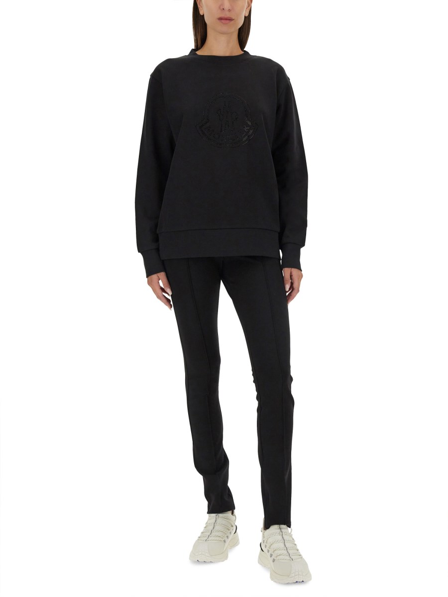 MONCLER FELPA CON LOGO IN COTONE