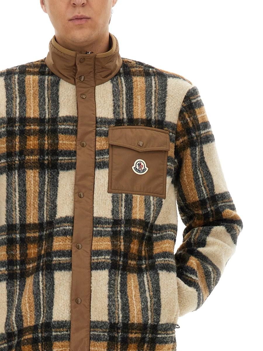 MONCLER FELPA CON ZIP EFFETTO TEDDY