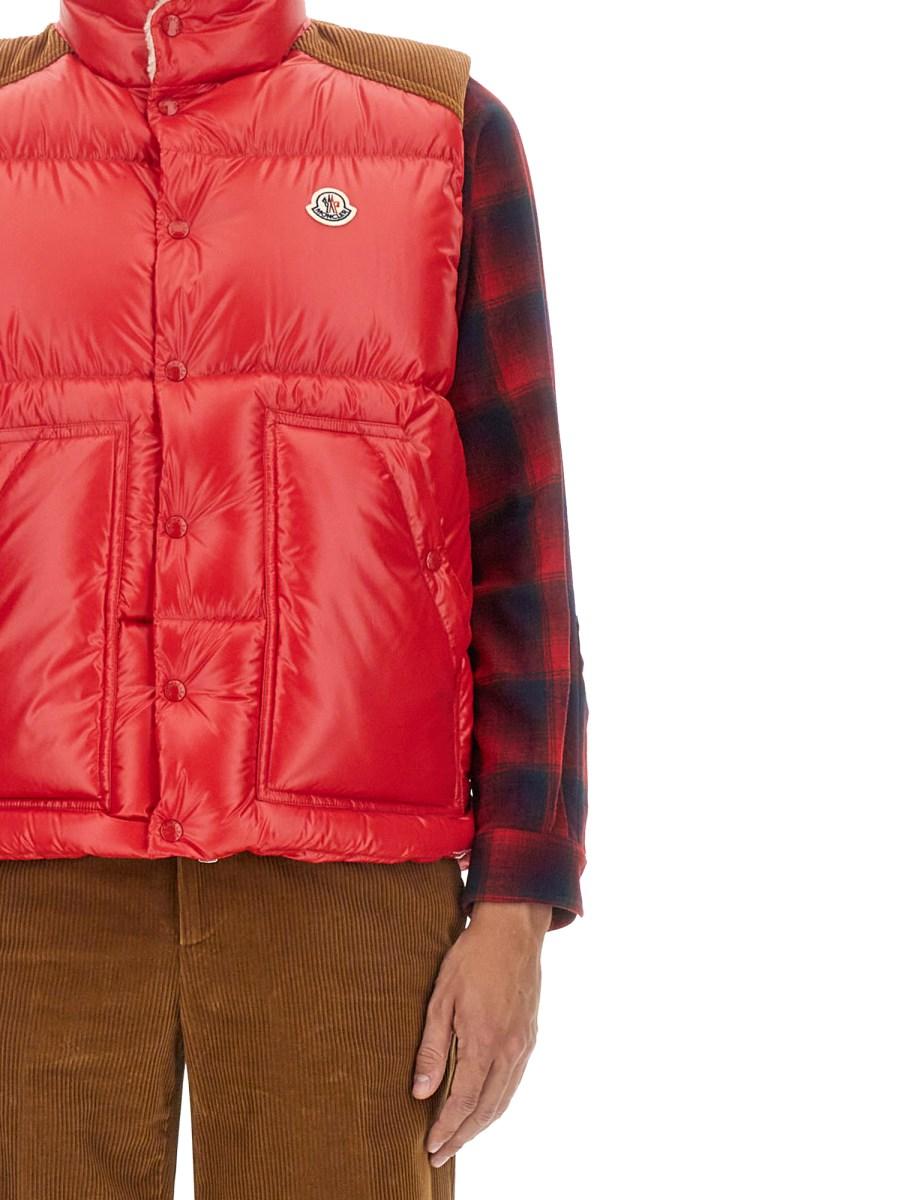 MONCLER GILET IN NYLON CON LOGO