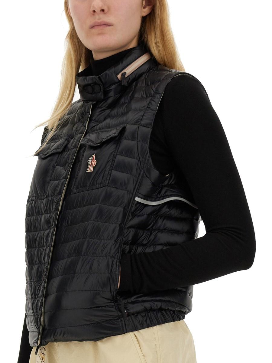 MONCLER GRENOBLE GILET IN NYLON IMBOTTITO CON LOGO