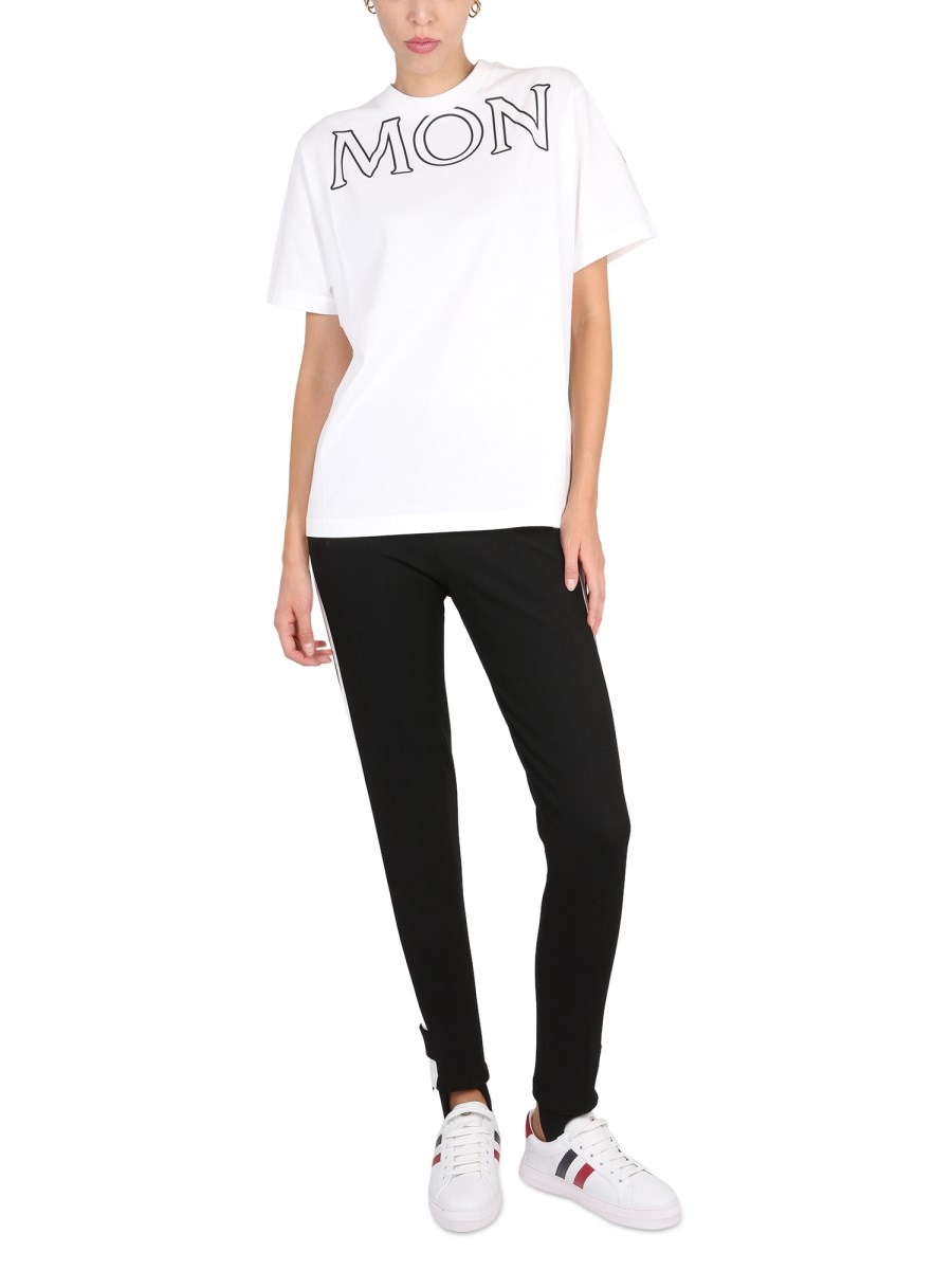 MONCLER LEGGINGS IN NYLON CON PATCH LOGO