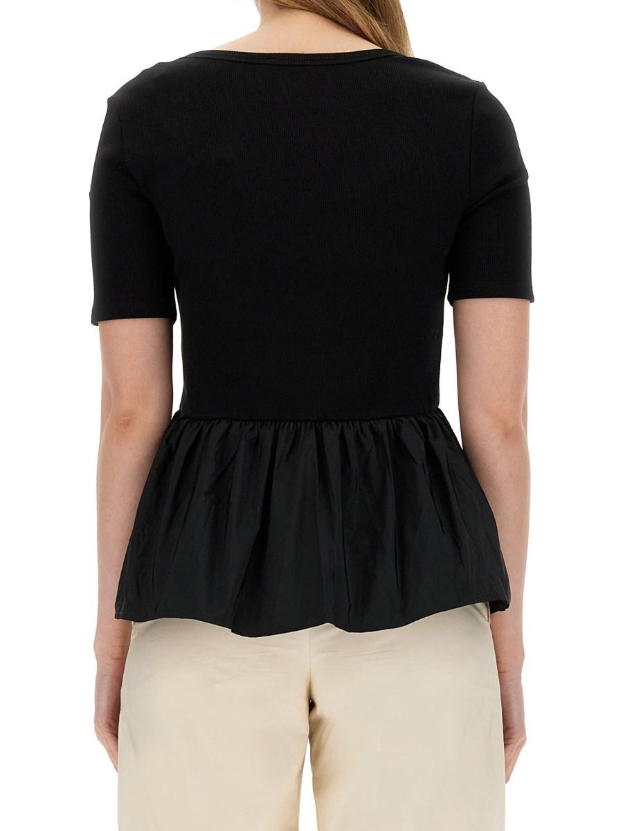 MONCLER T-SHIRT IN JERSEY DI COTONE CON RUCHES