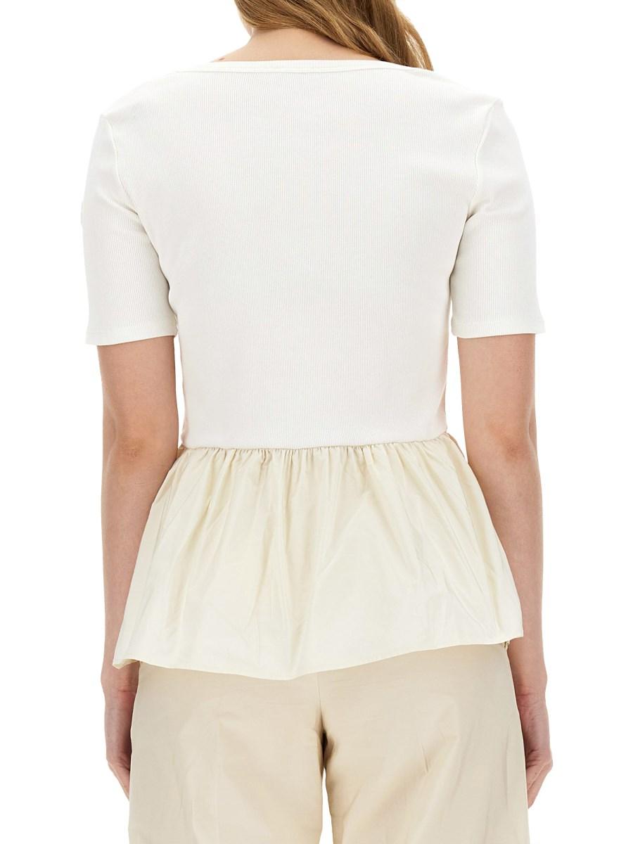 MONCLER T-SHIRT IN JERSEY DI COTONE CON RUCHES