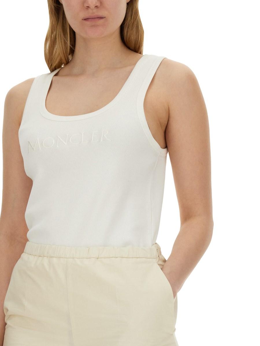 MONCLER TOP IN COTONE CON LOGO