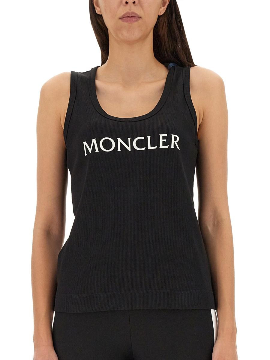 MONCLER TOP IN JERSEY DI COTONE CON STAMPA LOGO