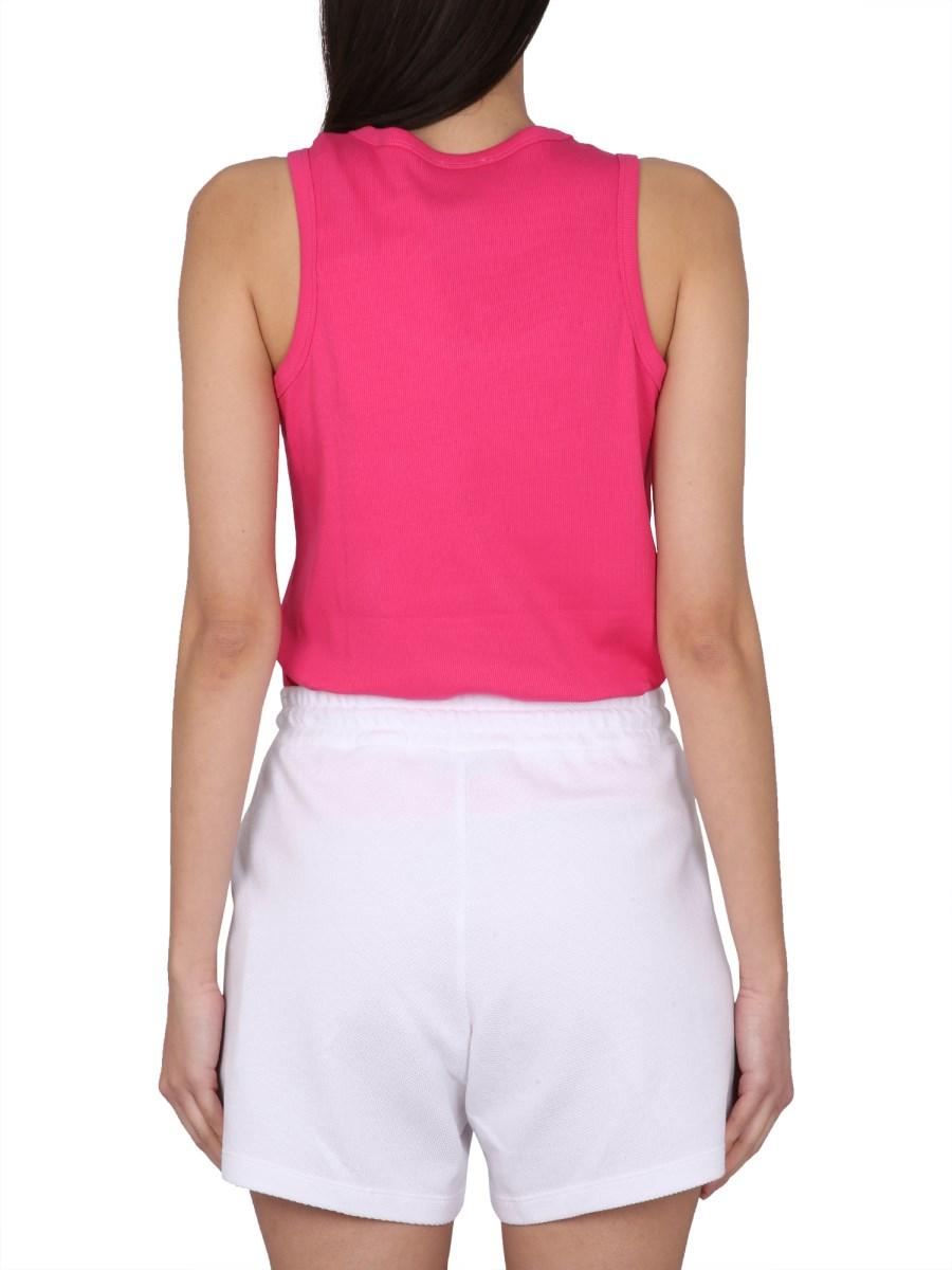 MONCLER TOP IN JERSEY DI COTONE CON STAMPA LOGO