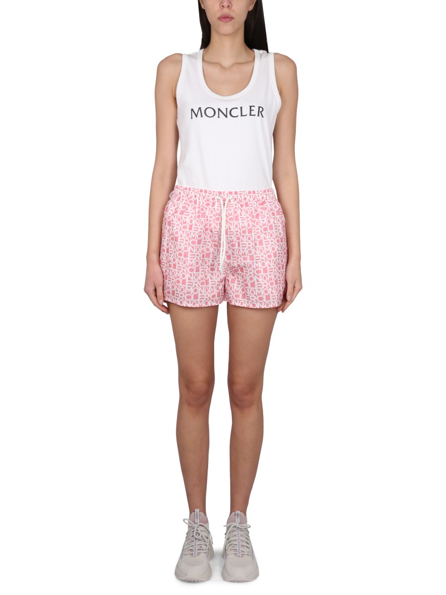 MONCLER TOP IN JERSEY DI COTONE CON STAMPA LOGO
