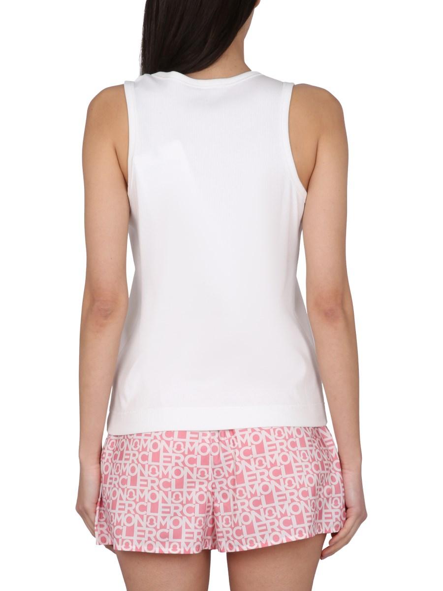 MONCLER TOP IN JERSEY DI COTONE CON STAMPA LOGO
