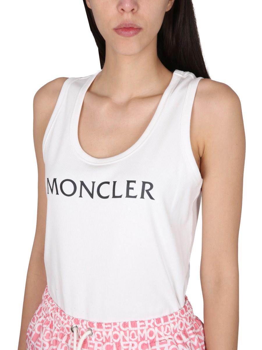 MONCLER TOP IN JERSEY DI COTONE CON STAMPA LOGO